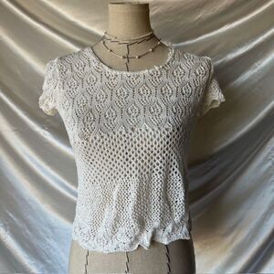 Emma James Vintage white Knit short sleeve top